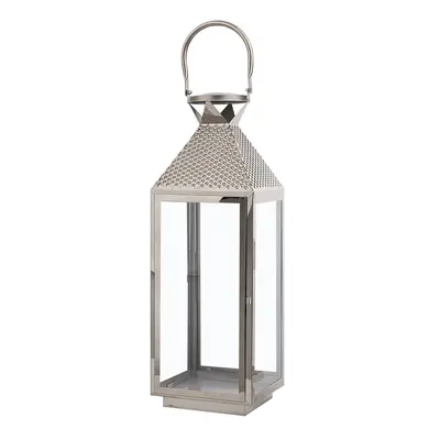 Steel Candle Lantern cm Silver BALI