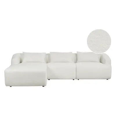 Right Hand Boucle Corner Sofa White SVANSELE