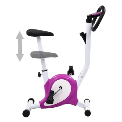 vidaXL Exercise Bike w/ Belt Resistance Purple Hometrainer Gym Cardio Bicycle