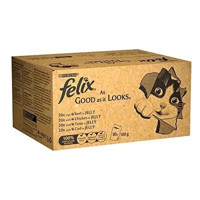 Felix As Good As It Looks Cat Food Meat And Fish, 80x100g