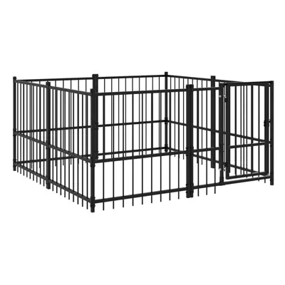 (194 x 193.5 x cm) vidaXL Outdoor Dog Kennel Steel Puppy Crate Pet Cage Enclosure Multi Sizes