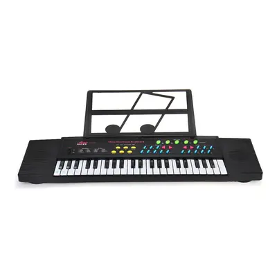 (Black) Keys Digital Electronic Keyboard Piano with Mini Microphone Music Stand for Children Mus