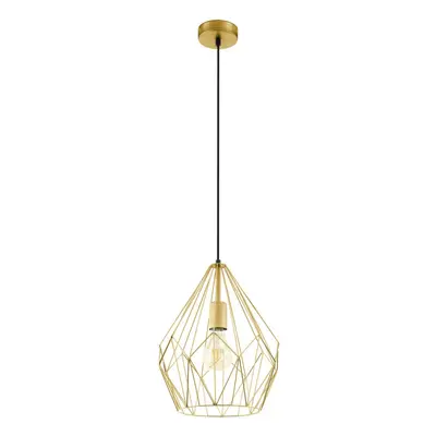 Hanging Ceiling Pendant Light Gold Wire Cage 1x 60W E27 Hallway Feature Lamp