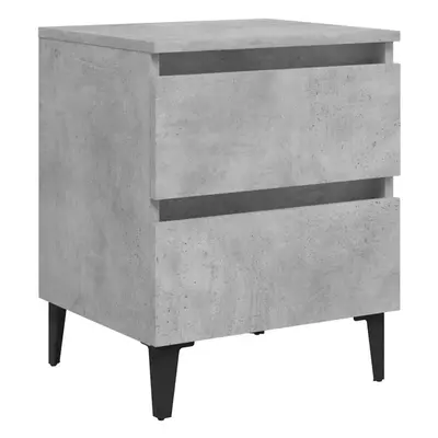 vidaXL Bed Cabinet Concrete Grey Engineered Wood Nightstand Bedroom Furniture