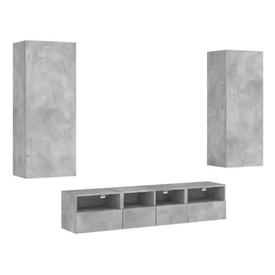 (concrete grey) vidaXL TV Wall Units Piece Floating TV Wall Unit TV Stand Engineered Wood