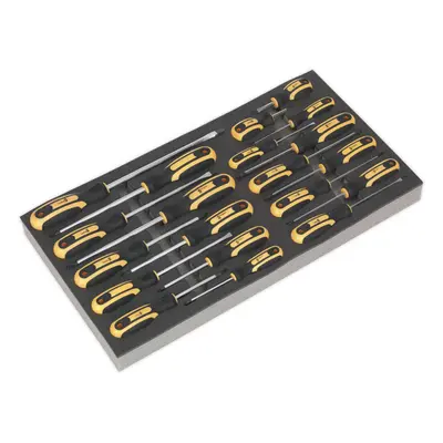 20 Piece Screwdriver Set with Tool Tray - Tool Box Tray Tidy Storage Chest