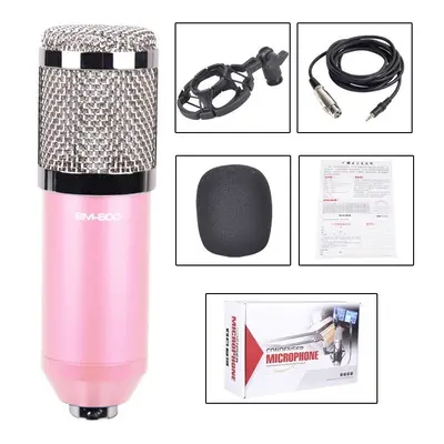 (Pink) Professional Condenser Microphone Studio Broadcasting Singing Audio Recording Mic