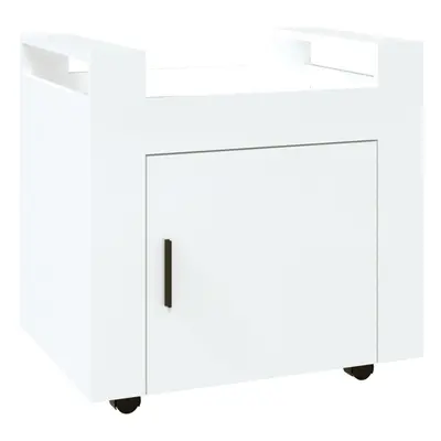 (High gloss white) vidaXL Desk Trolley Engineered Wood Office Under Storage Trolley Multi Colour