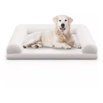 Orthopedic Dog Bed Medium Dogs Egg-Foam Dog Crate Bed w/3-Side Bolster