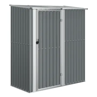 vidaXL Garden Shed Grey Galvanised Steel Outdoor Patio Storage Shed House