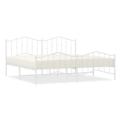 (with headboard & footboard, x cm) vidaXL Metal Bed Frame Home Bedroom Bed Base Mattress Foundat