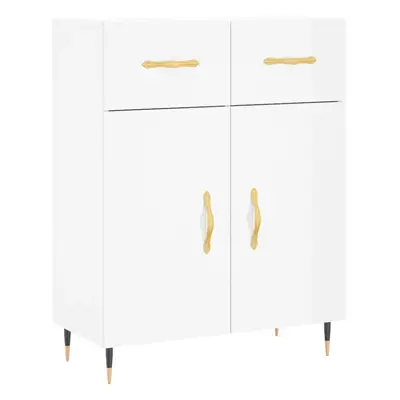 (high gloss white) vidaXL Sideboard Storage Side Cabinet Cupboard Smoked Oak Engineered Wood