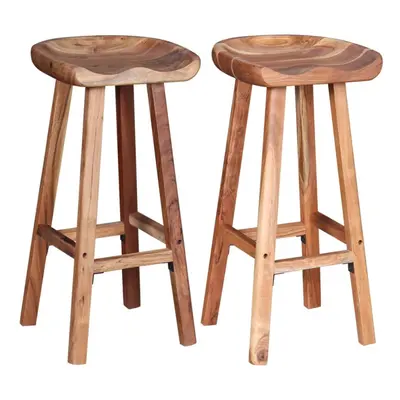 vidaXL pcs Table Bar Stools Kitchen Counter Seat Furniture Solid Acacia Wood