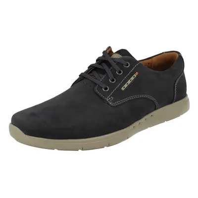 (UK 8.5, Navy (Blue)) Mens Clarks Unstructured Casual Lace Up Shoes Unlomac Edge - G Fit