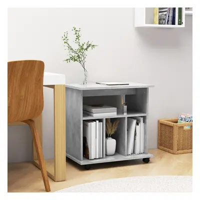 vidaXL Rolling Cabinet Concrete Grey Chipboard Home Drawer Rolling Cabinet