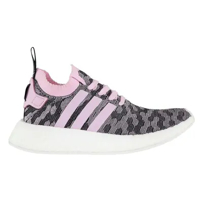 (7.5 (Adults')) Adidas NMD_R2 Primeknit Lace-Up Pink Synthetic Womens Running Trainers BY9521