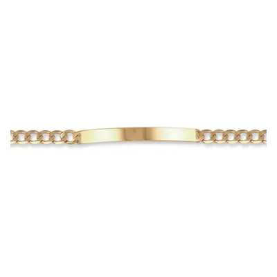 Jewelco London Ladies Solid 9ct Yellow Gold Curb Link 5.5mm Gauge Identity ID Bracelet, 7.5 inch