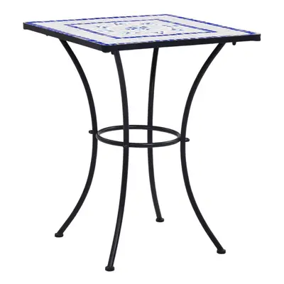 vidaXL Mosaic Bistro Tables Blue & White cm Ceramic Outdoor Garden Balcony