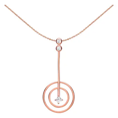 Jewelco London Ladies Rose Gold-Plated Sterling Silver princess Cut Cubic Zirconia Crop Circles 