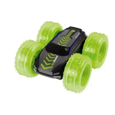 RC stunt car with illumination black/green 15.7 cm