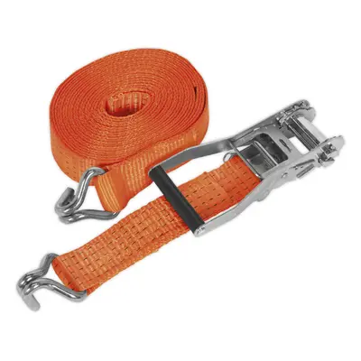 50mm x 10m 5000KG Ratchet Tie Down Straps Set - Polyester Webbing & Steel J Hook