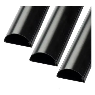 3x 1m (3m) 50mm x 25mm Black Scart / Data Cable Trunking Conduit Cover AV TV