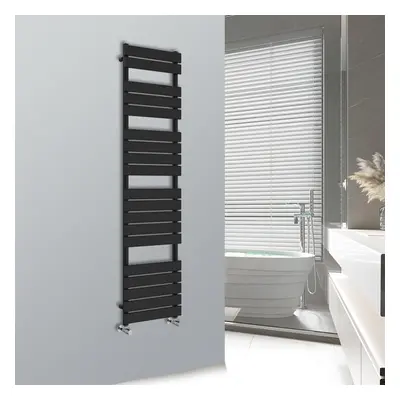 (Black, 1800x450mm) WarmeHaus Flat Panel Bathroom Heated Towel Rail Ladder Radiator Warmer