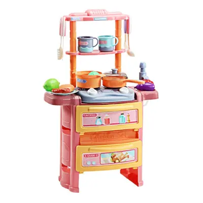 () Dream Kitchen Role Play Cooking Children Tableware Toys Set with Sound Light Water Outlet Fun