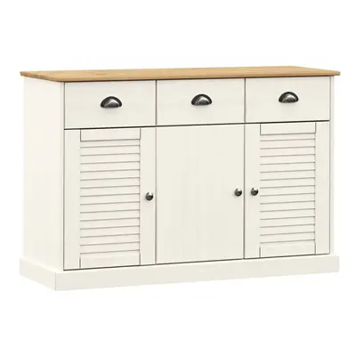 (white) vidaXL Sideboard Storage Cabinet Cupboard with Drawers VIGO Solid Wood Pine