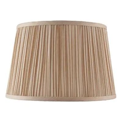 12" Luxury Round Tapered Lamp Shade Beige Pleated Organza Modern Elegant Drum