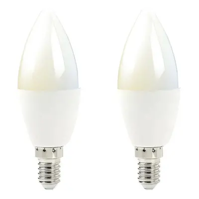 2x WiFi Colour Change LED Light Bulb 4.5W E14 Warm Cool White Mini Dimmable Lamp