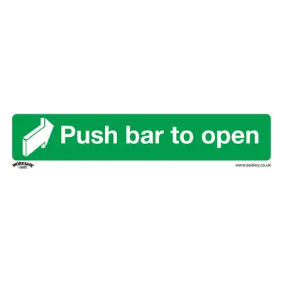 10x PUSH BAR TO OPEN Health & Safety Sign - Rigid Plastic x 70mm Warning