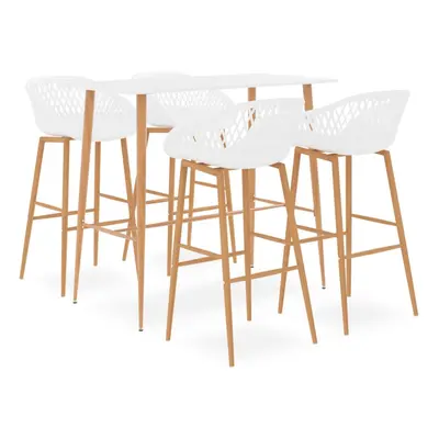 vidaXL Bar Set Piece White Dining Room Kitchen Chair Stool Table Furniture