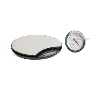 MasterClass Digital 5kg Round Platform Scales, Gift Boxed MasterClass Deluxe Large Stainless Ste