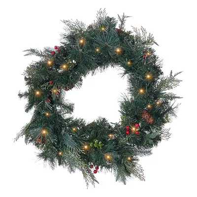 Pre-Lit Christmas Wreath cm Green ELBRUS