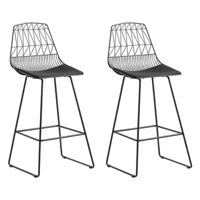 Set of Bar Chairs PRESTON Metal Black