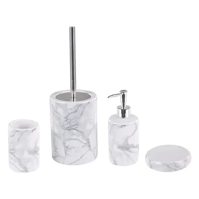 Ceramic 4-Piece Bathroom Accessories Set White ARAUCO