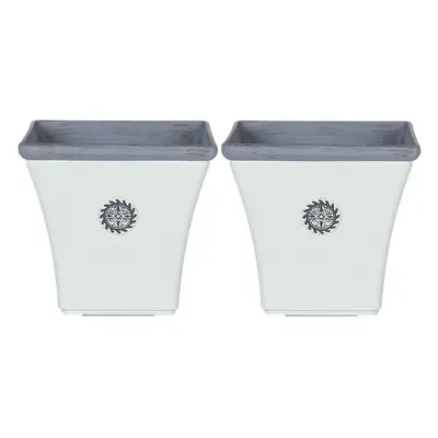 Set of Plant Pots ELATEIA Stone White