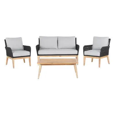 Sofa Set with Table MERANO Acacia Wood Grey