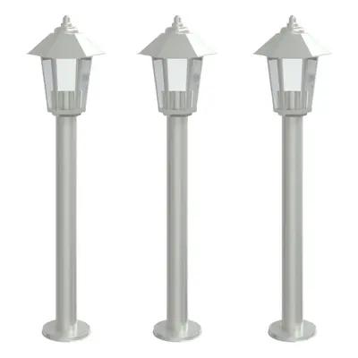 (silver, cm/ pcs) vidaXL Outdoor Floor Lamps Garden Light Pathway Standing Lamp Stainless Steel