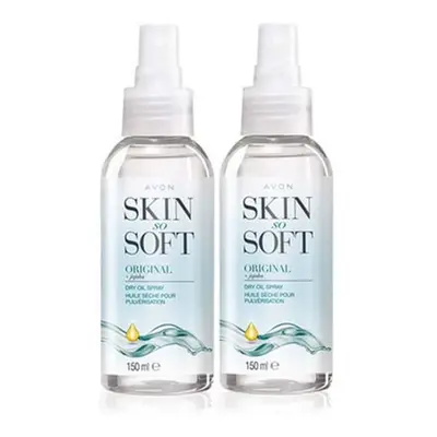 2 x Avon Standard Skin So Soft Dry Oil Spray 150ml, Formulated with Jojoba Oil and Vitamin E to 