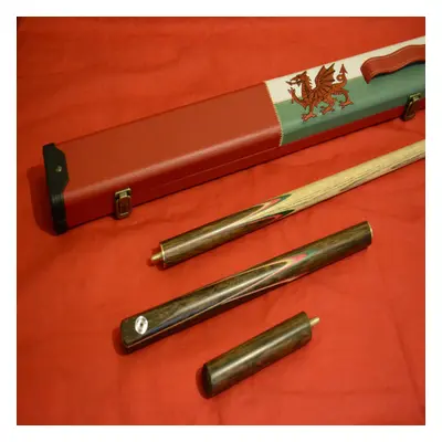 Handcrafted Welsh Themed Snooker Cue set with 3/4 piece Ash Shaft