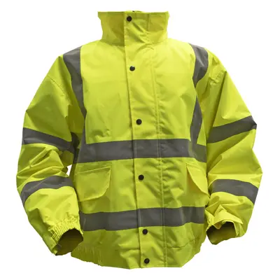 2XL Yellow Hi-Vis Jacket with Quilted Lining - Elasticated Waist - Work Wear