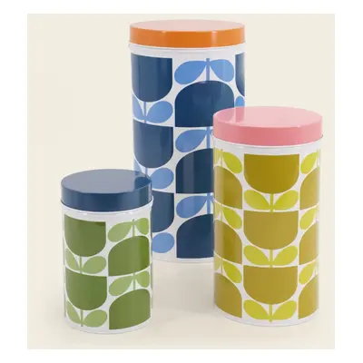 Orla Kiely Nesting Cannisters in Block Flower Print - Set of