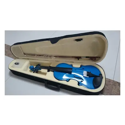 (1/8???) Student Acoustic Violin Full 1/8 Maple Spruce with Case Bow Rosin Blue Color