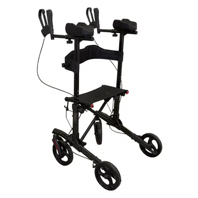 Black Lightweight Aluminium Forearm Rollator Mobility Aid - 136kg Weight Limit