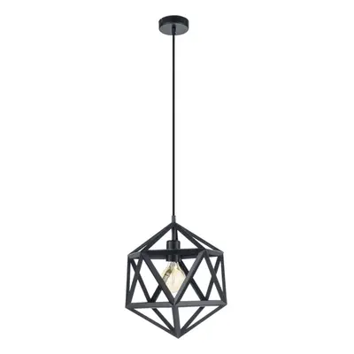 Hanging Ceiling Pendant Light Black Prism x 60W E27 Modern Feature Lamp