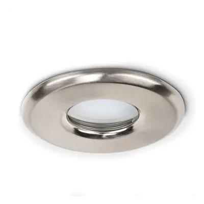 Pack of Bathroom/Shower/Soffit IP65 Rated Brushed Chrome Recessed Ceiling Downlights - Complete 