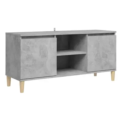 vidaXL TV Cabinet with Solid Wood Legs Concrete Grey TV Stand Hifi Cabinet