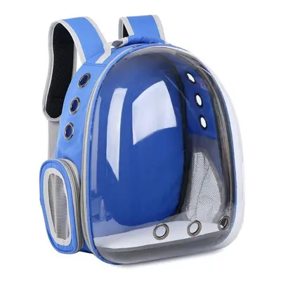 (Blue) Colors Breathable Transparent Pet Travel Backpack Dog Cat Carrier Shoulder Bag